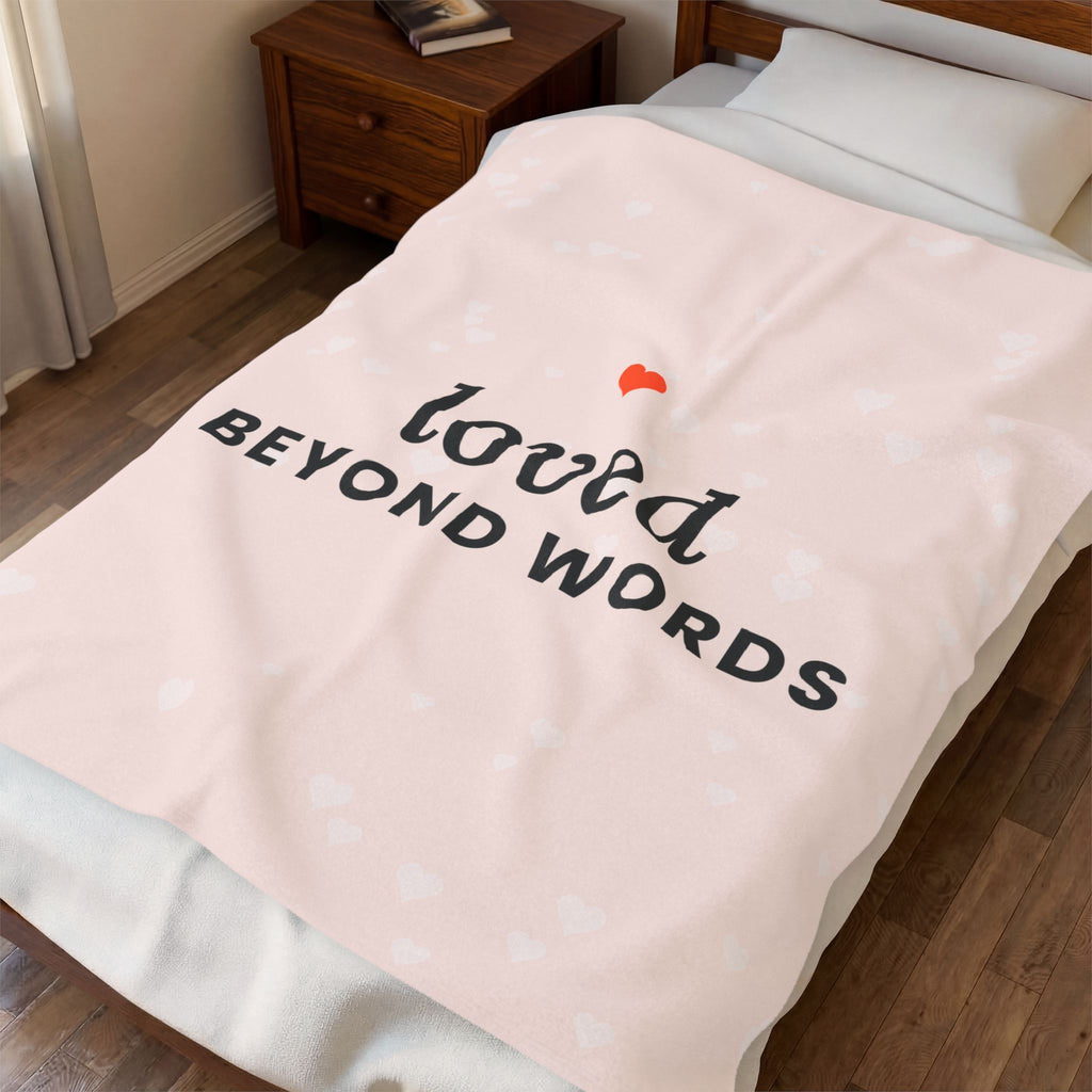 Loved Beyond Words Plush Throw Blanket, 50x60
