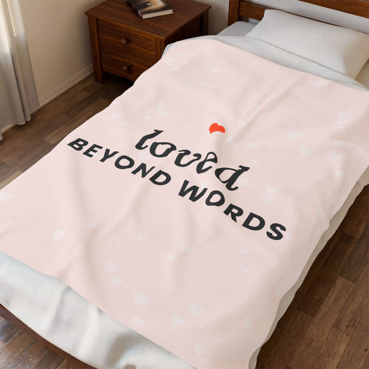 Loved Beyond Words Plush Throw Blanket, 50x60