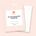 Printable 30-Day Connection Challenge journal: cover and a daily page