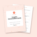 Printable Couples Conversation Cards: cover and a page of question cards