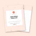 Printable Open When Letters Kit: cover and a letter page