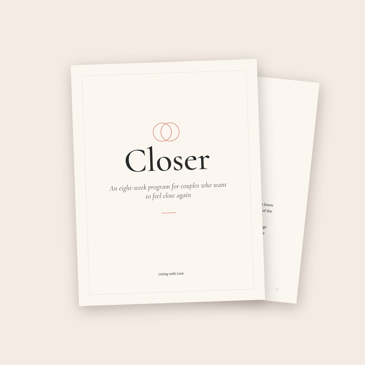 Closer, an eight-week program for couples: printable cover